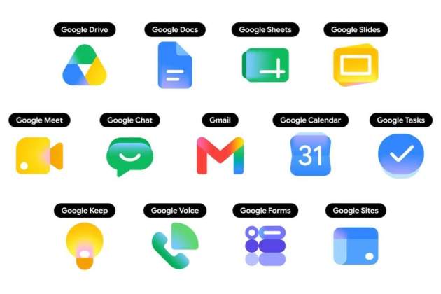 Nous icones de les apps de Google Nous icones de les apps de Google