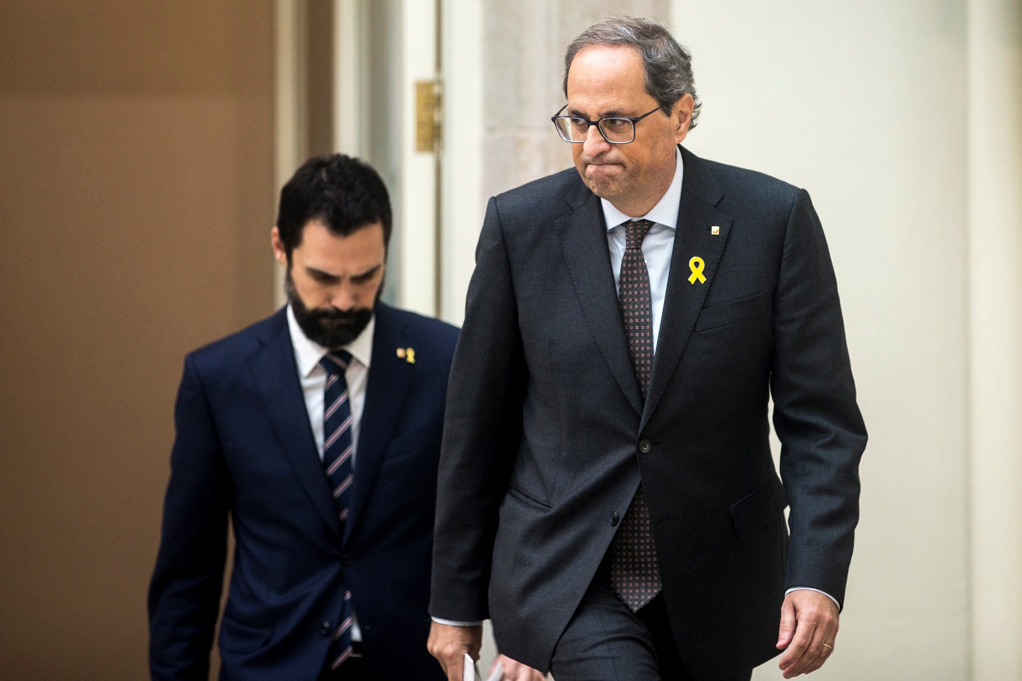 Torra pide a Torrent que el Parlament también responda a las sentencias