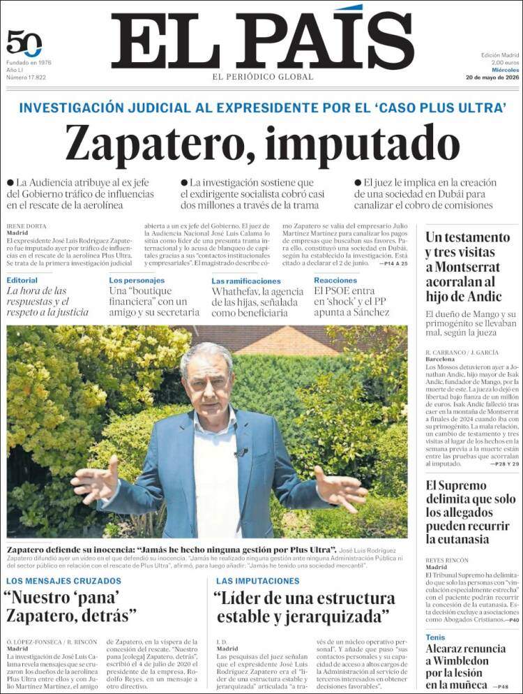 'El País', 20 de maig de 2026