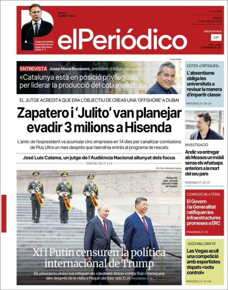 'El Periódico', 21 de maig de 2026 'El Periódico', 21 de maig de 2026
