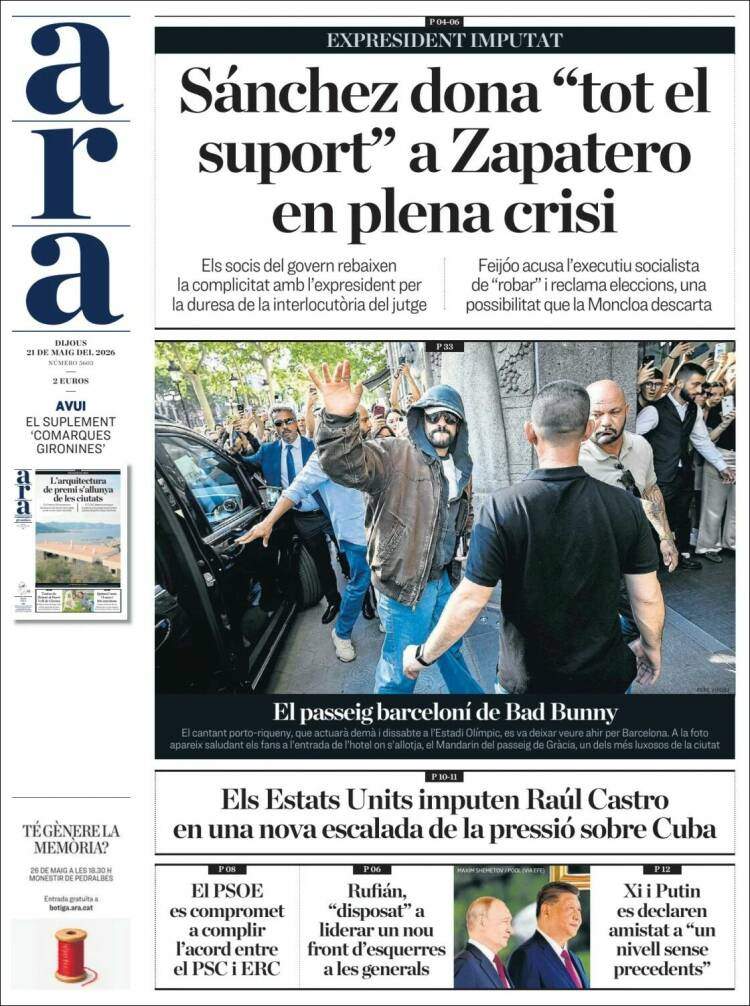 'Ara', 21 de mayo de 2026 'Ara', 21 de mayo de 2026