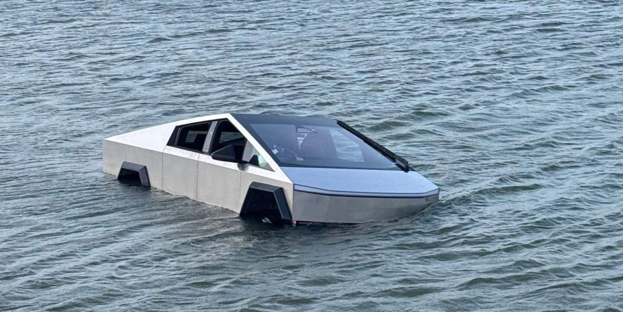 Le hizo caso a Elon Musk y terminó en la cárcel: meter tu Cybertruck en un lago no es buena idea