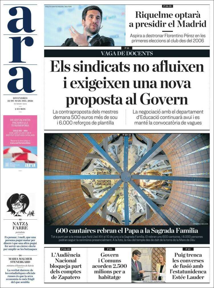 'Ara', 22 de maig de 2026