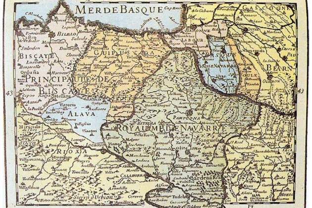 El mapa conegut més antic d'Euskal Herria (segle XVII). Font Auñamendi Enziklopedia El mapa conegut més antic d'Euskal Herria (segle XVII). Font Auñamendi Enziklopedia
