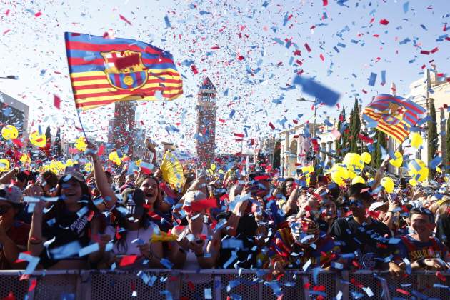 Barça femenino celebración / Foto: EFE Barça femenino celebración / Foto: EFE