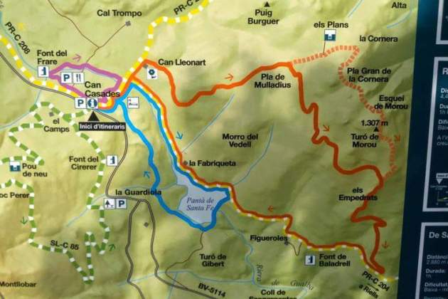 Imatge del mapa de la ruta al voltant del pantà / Foto: Totnens Imatge del mapa de la ruta al voltant del pantà / Foto: Totnens