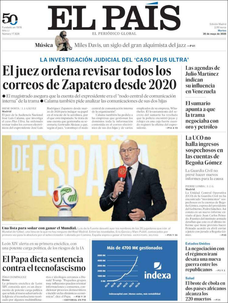 'El País', 26 de maig de 2026 'El País', 26 de maig de 2026