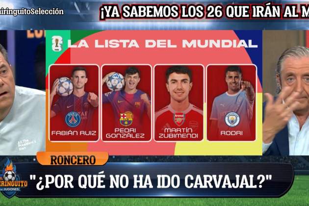 Indignación madridista en 'El Chiringuito' con la lista de la selección española MEGA