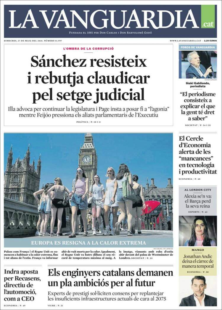 'La Vanguardia', 27 de maig de 2026 'La Vanguardia', 27 de maig de 2026