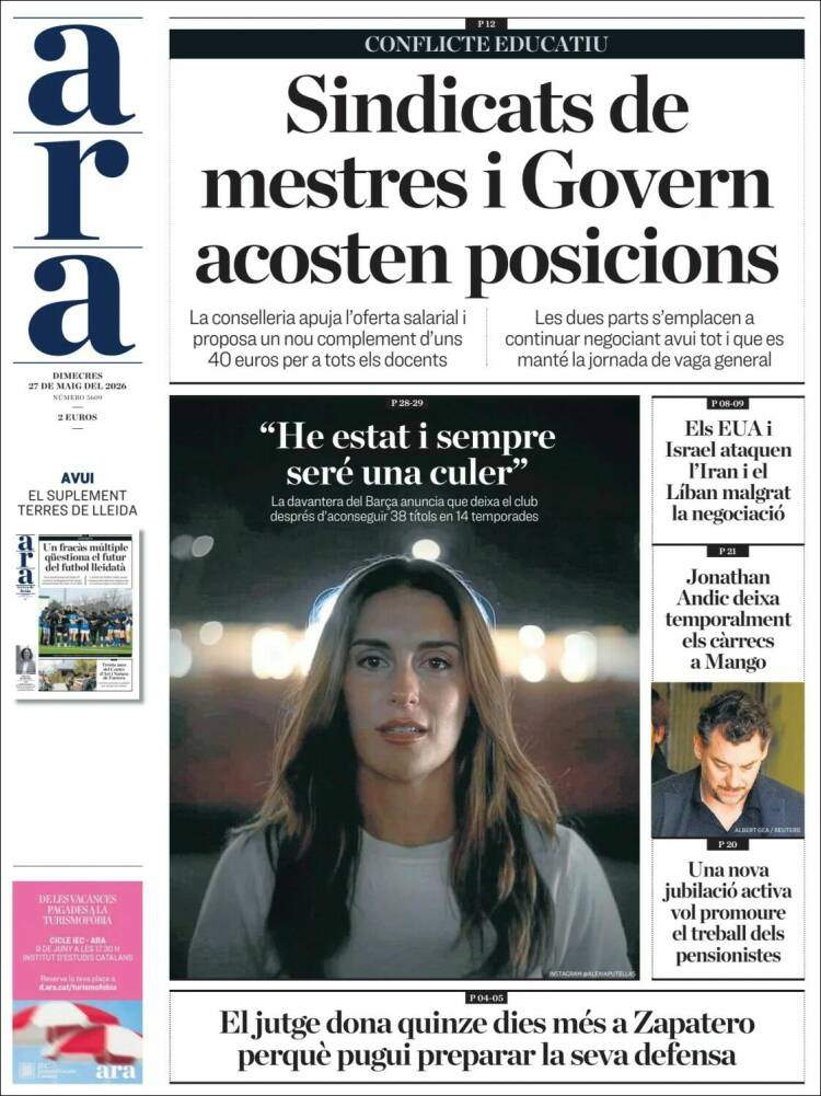 'Ara', 27 de maig de 2026 'Ara', 27 de maig de 2026