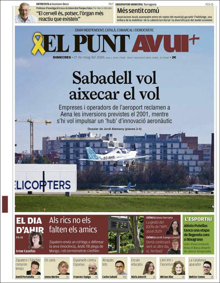 'El Punt Avui', 27 de maig de 2026 'El Punt Avui', 27 de maig de 2026