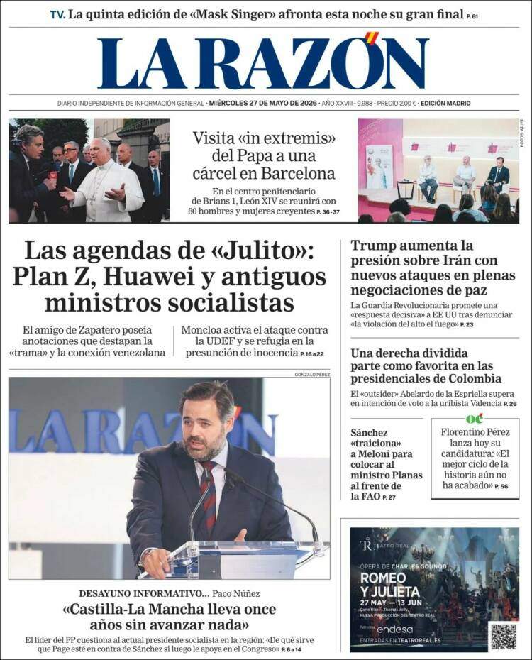 'La Razón', 27 de maig de 2026 'La Razón', 27 de maig de 2026