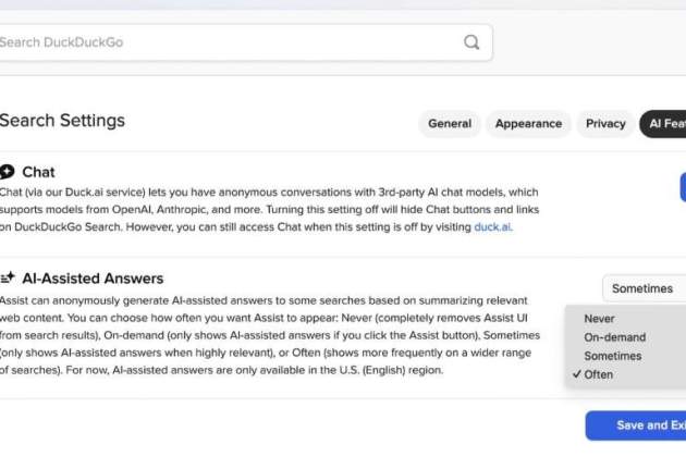 DuckDuckGo i les seves cerques opcionals amb IA DuckDuckGo i les seves cerques opcionals amb IA