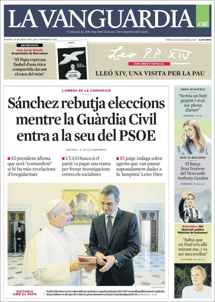 'La Vanguardia', 28 de maig de 2026