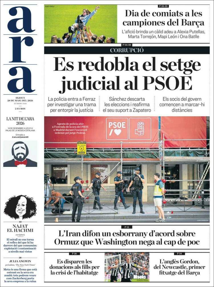 'Ara', 28 de maig de 2026