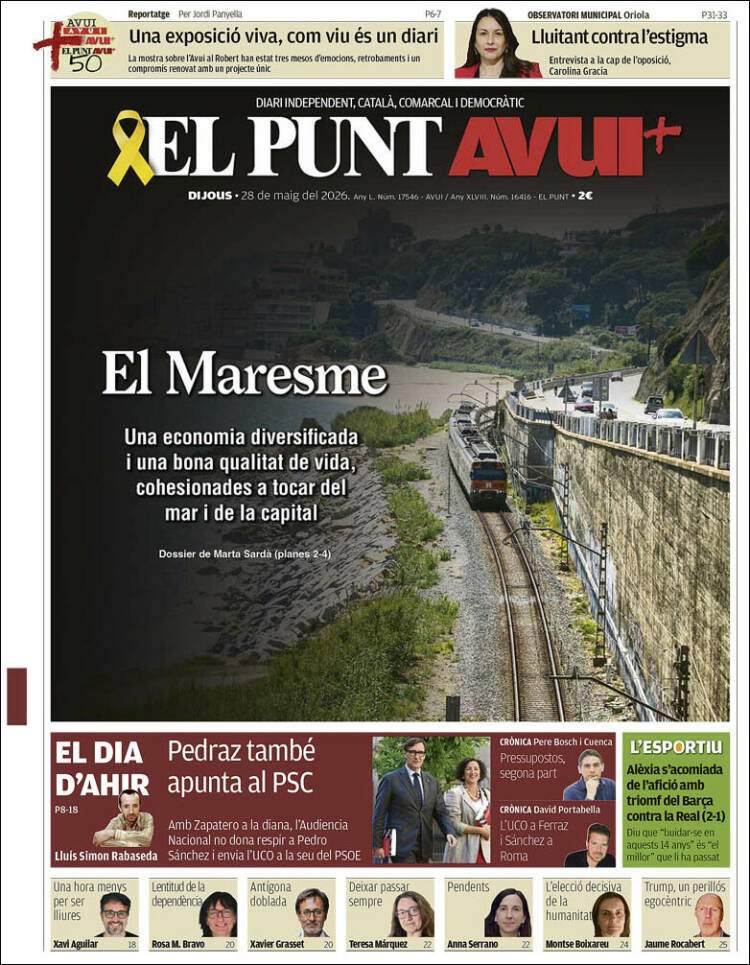 'El Punt Avui', 28 de maig de 2026