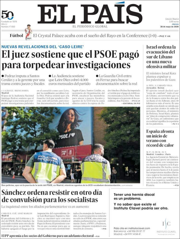 'El País', 28 de maig de 2026