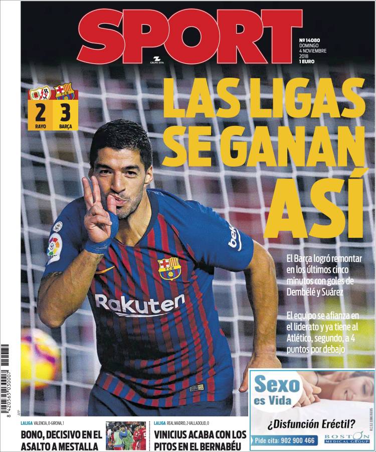 Sport Portada 04 11 2018 Sport Portada 04 11 2018