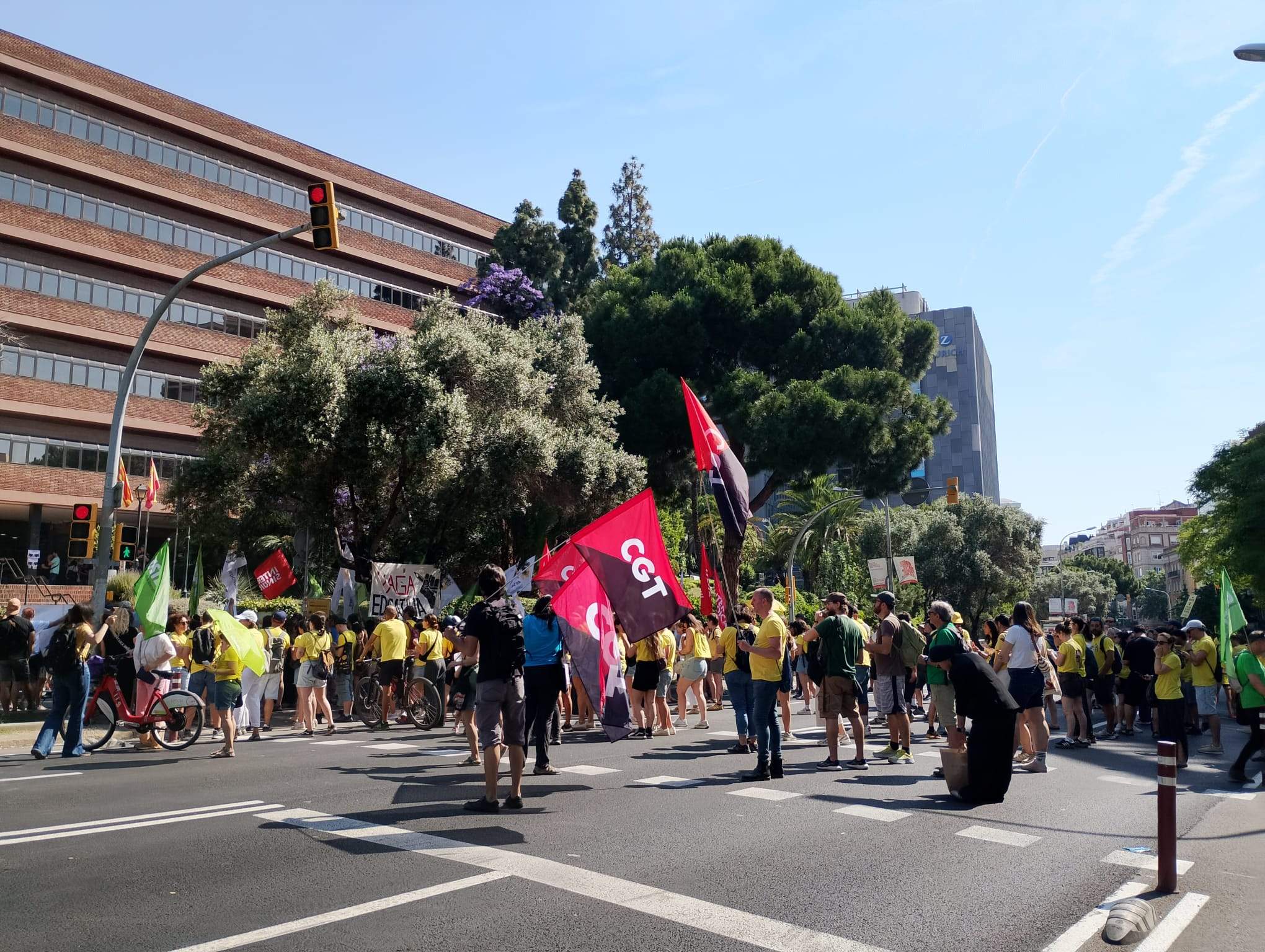 protesta via augusta departament d'educació ustec cedida