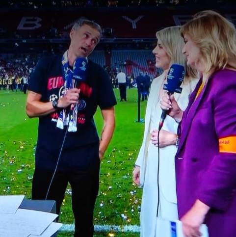 Luis Enrique, en la final del año pasado de la Champions, con Susana Guasch y Mónica Marchante Movistar+ Luis Enrique, en la final del año pasado de la Champions, con Susana Guasch y Mónica Marchante Movistar+