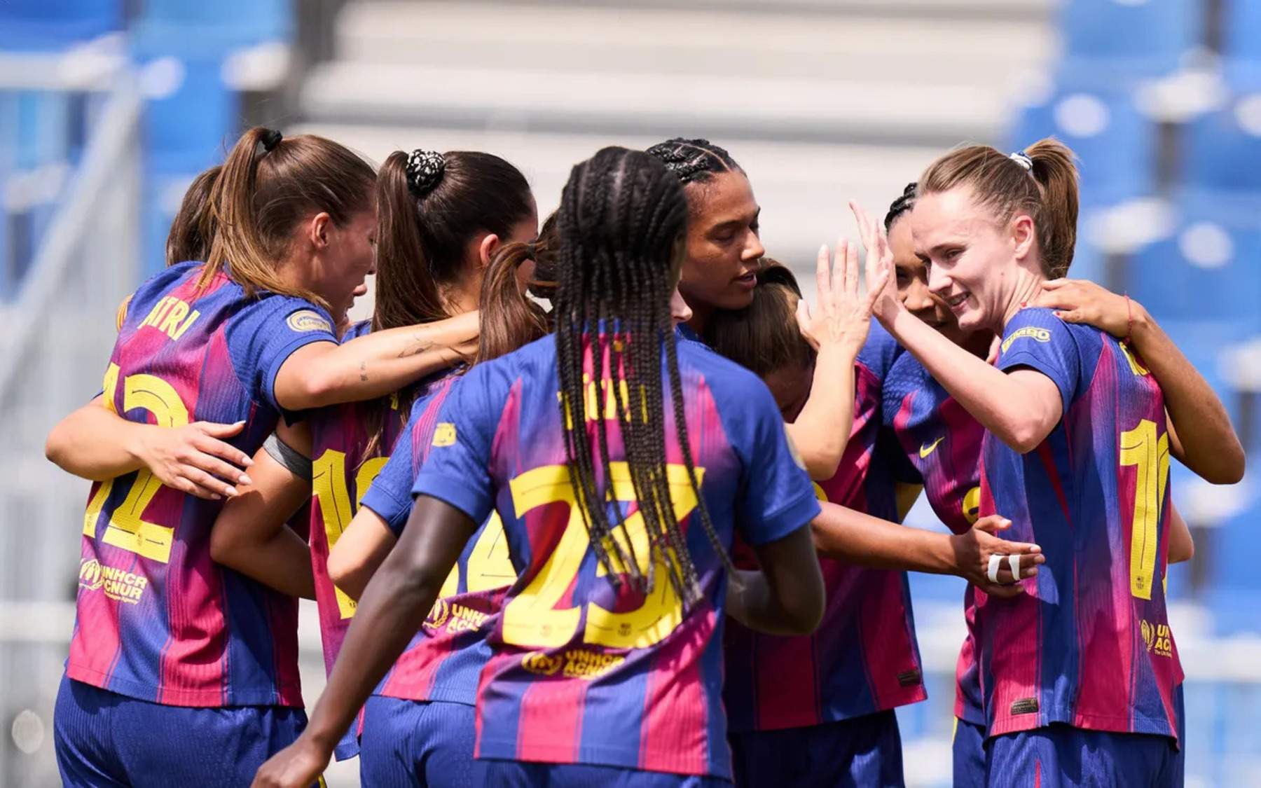 El Barça despide una temporada histórica con una goleada en el campo del Madrid CFF (0-4)