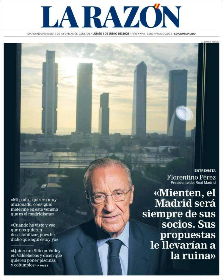 'La Razón', 1 de juny de 2026 'La Razón', 1 de juny de 2026