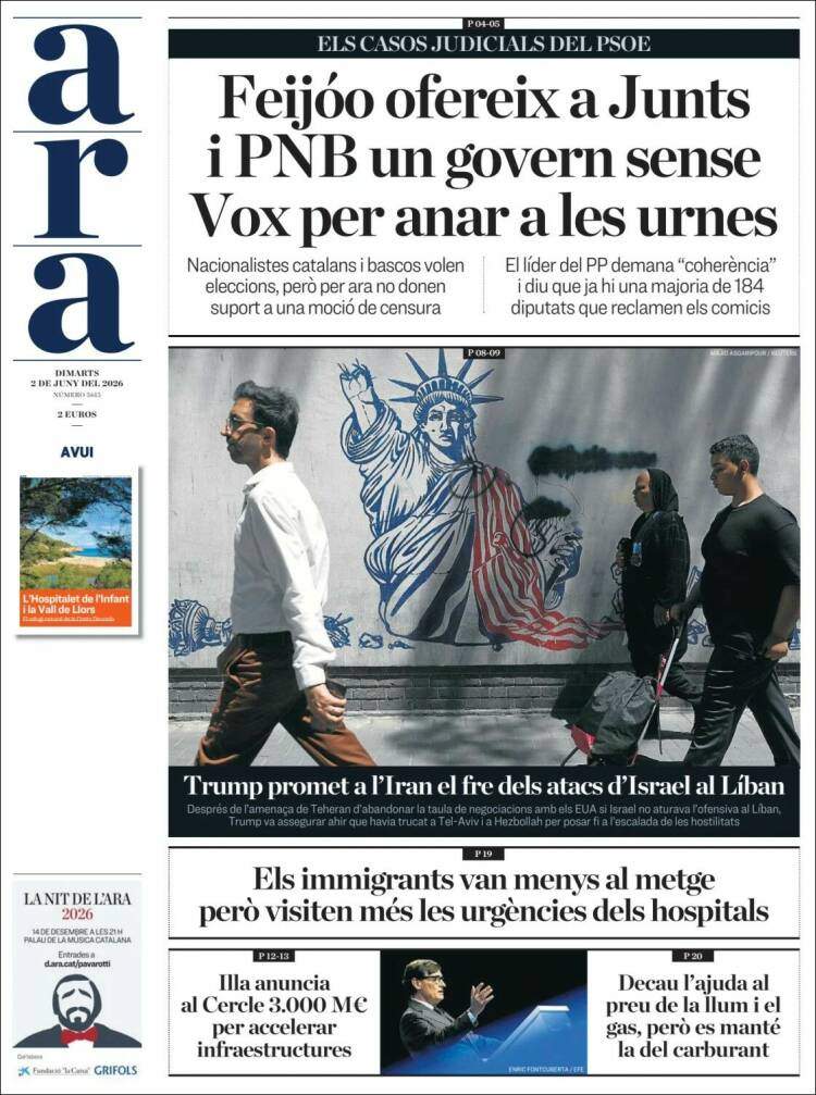 'Ara', 2 de juny de 2026
