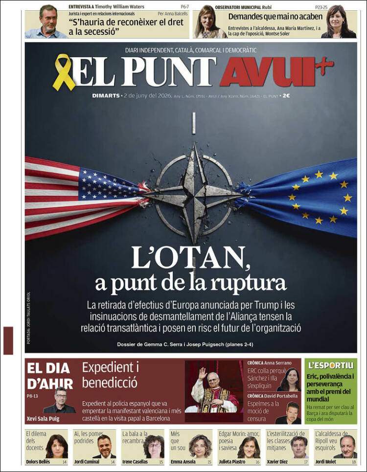 'El Punt Avui', 2 de juny de 2026