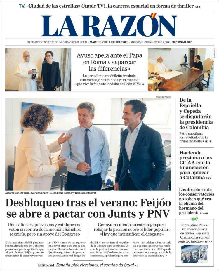 'La Razón', 2 de juny de 2026