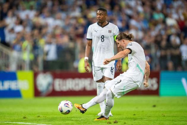Sabitzer y Alaba, durante un partido de Austria / Foto: Europa Press