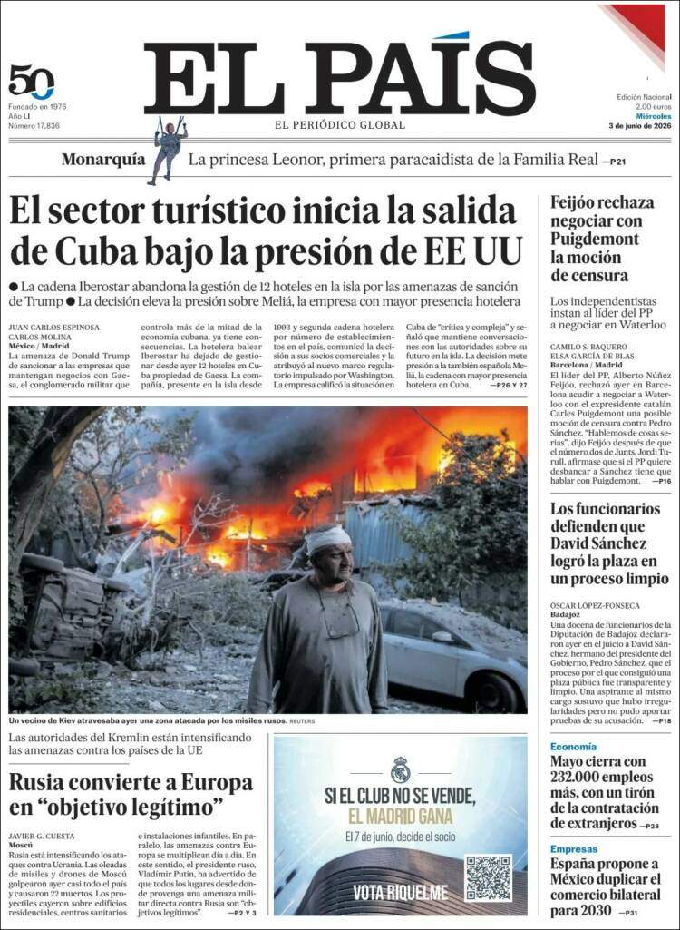 'El País', 3 de juny de 2026