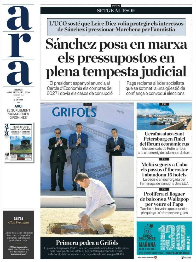 'Ara', 4 de juny de 2026