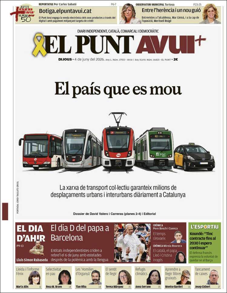 'El Punt Avui', 4 de juny de 2026