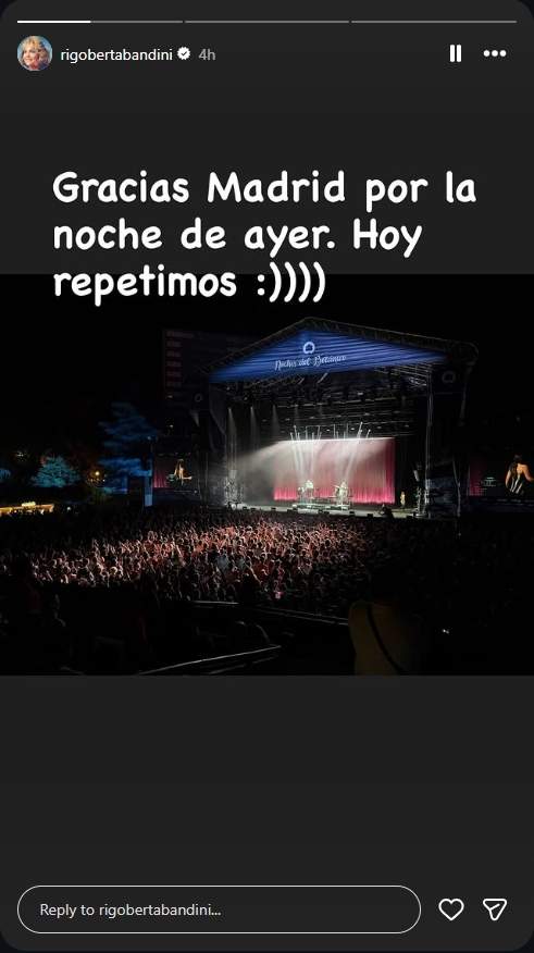Rigoberta Bandini publica fotos del concert / Instagram
