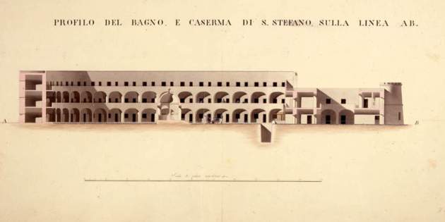 Plànol d'alçat del presidi de Santo Stefano (finals del segle XVIII). Font Catálogo del Beni Culurali, Ministeri de Cultura d'Itàlia (1) Plànol d'alçat del presidi de Santo Stefano (finals del segle XVIII). Font Catálogo del Beni Culurali, Ministeri de Cultura d'Itàlia (1)
