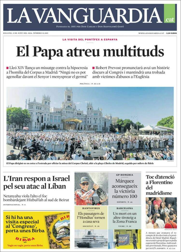 'La Vanguardia', 8 de juny de 2026