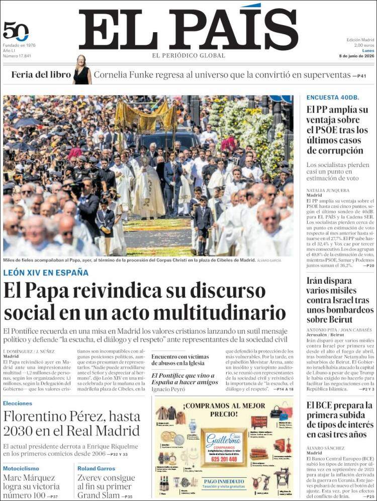 'El País', 8 de juny de 2026