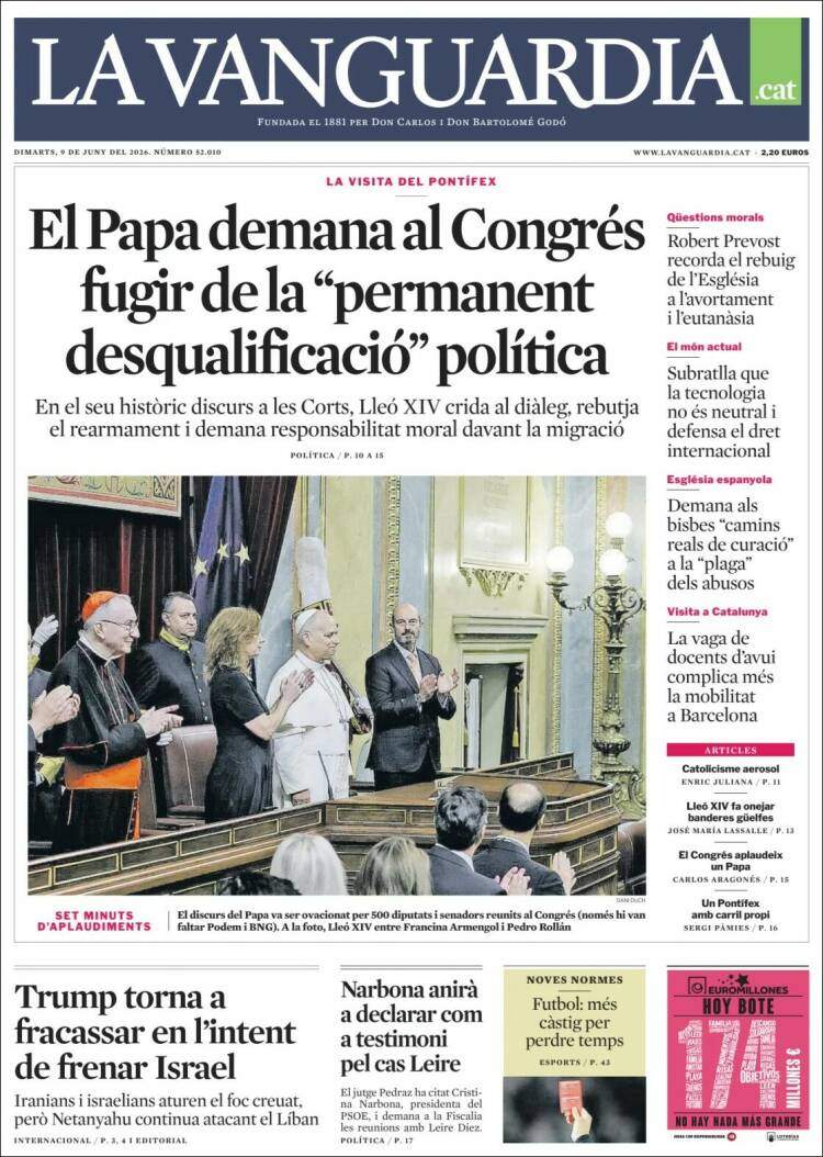 'La Vanguardia', 9 de juny de 2026