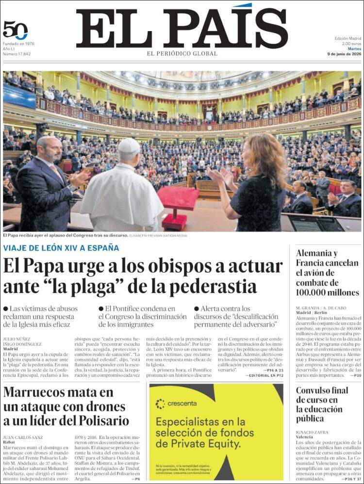 'El País', 9 de juny de 2026
