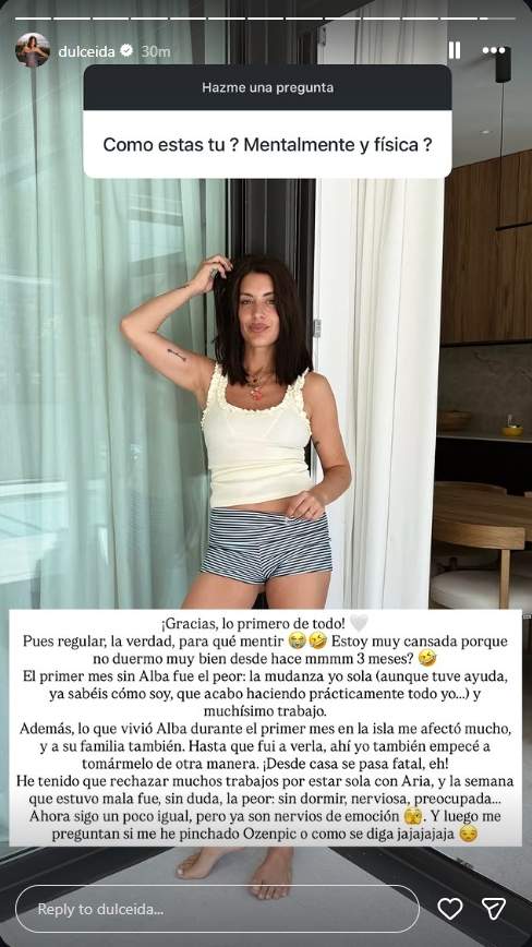 Dulceida respon com ha viscut aquests tres mesos sola / Instagram Dulceida respon com ha viscut aquests tres mesos sola / Instagram