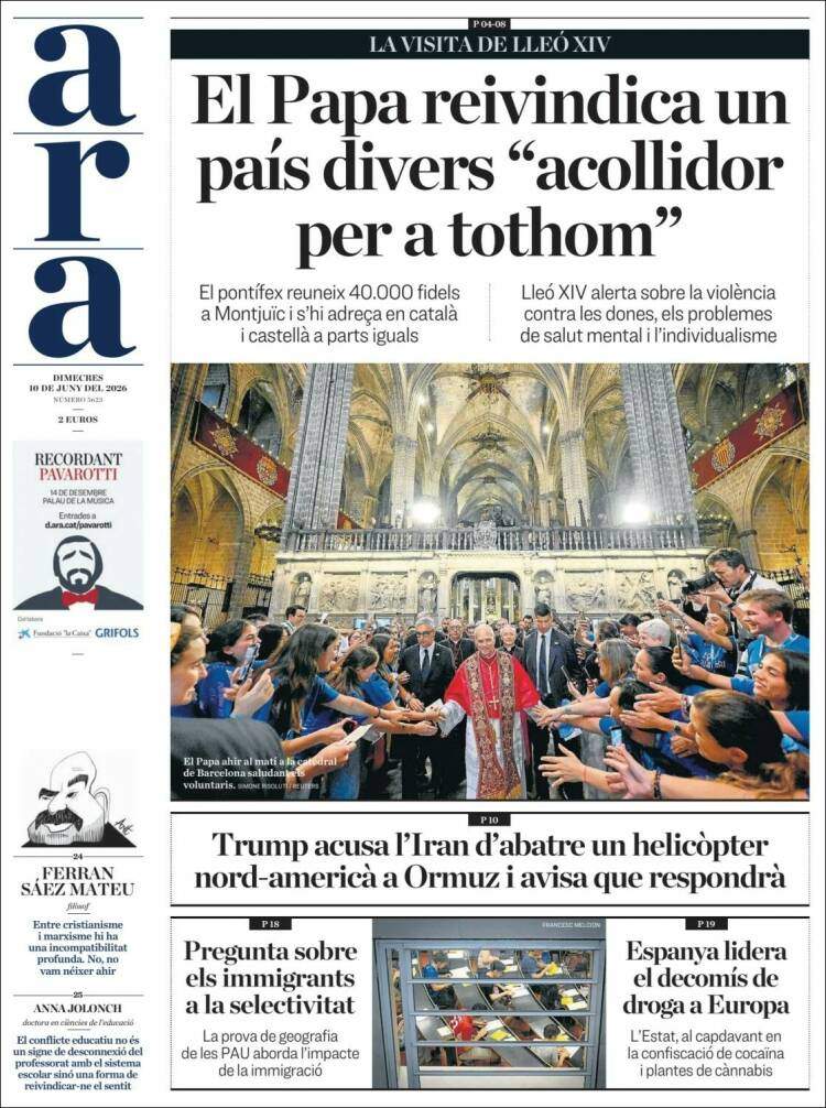 'Ara', 10 de juny de 2026