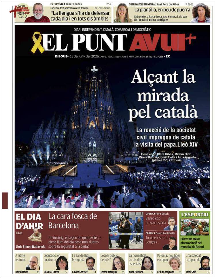 'El Punt Avui', 11 de juny de 2026