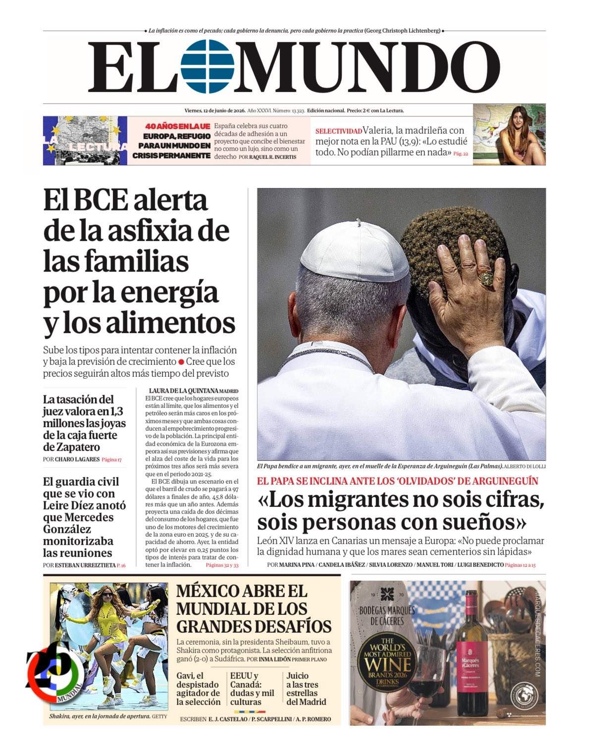 'El Mundo', 12 de juny de 2026 'El Mundo', 12 de juny de 2026