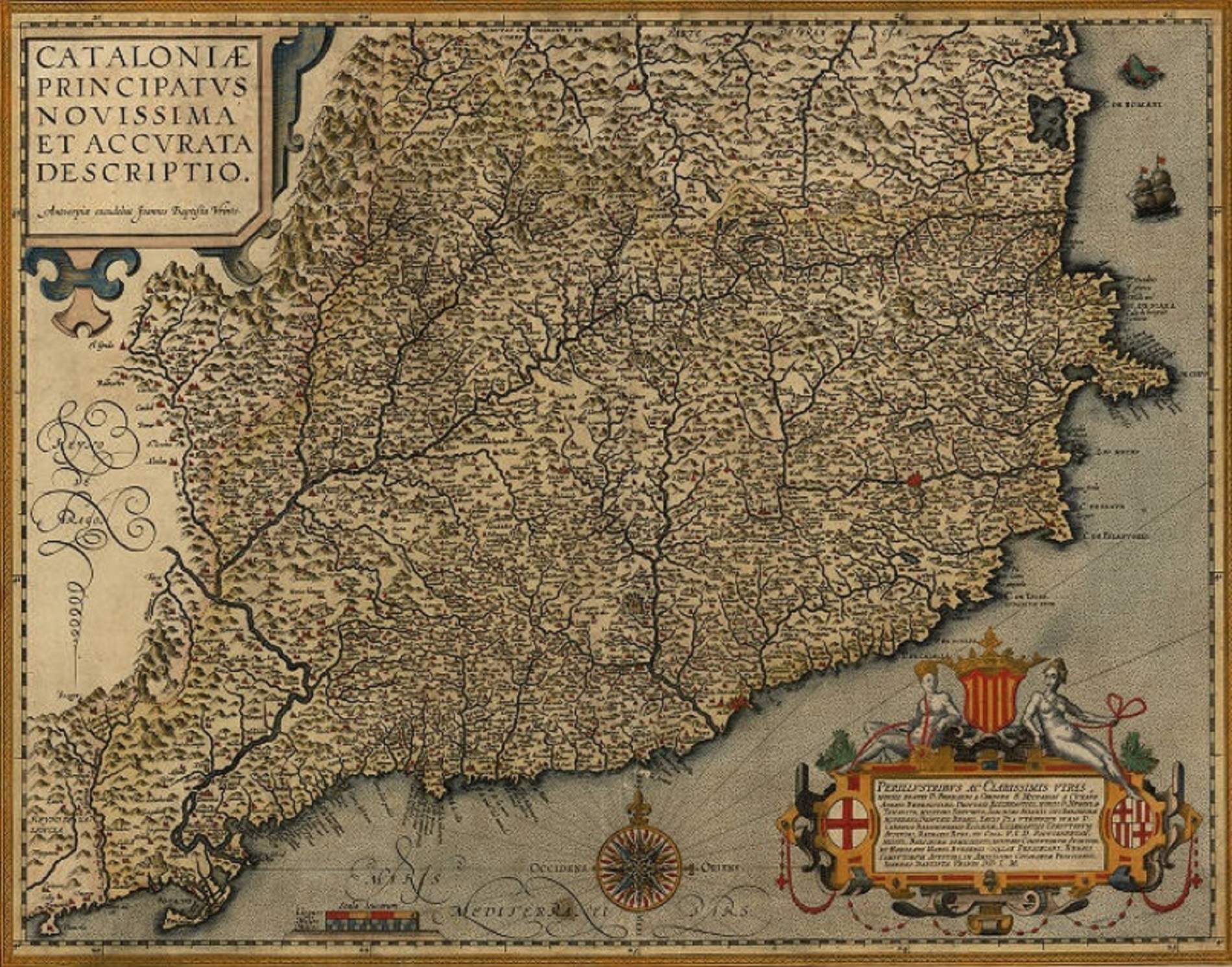 Mapa de Catalunya (1608). Font Institut Cartografic de Catalunya Mapa de Catalunya (1608). Font Institut Cartografic de Catalunya