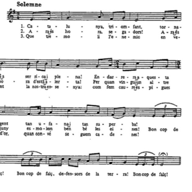 Partitura d'Els Segadors. Font DOGC Partitura d'Els Segadors. Font DOGC