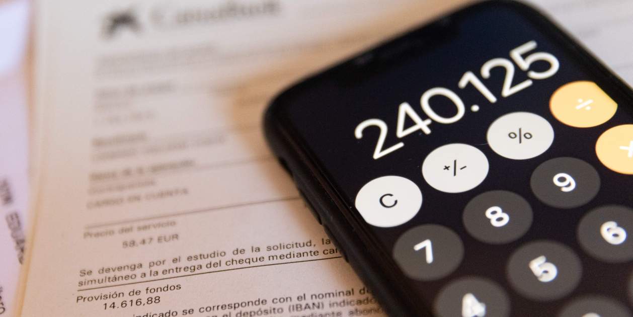 Imatge d'arxiu d'una calculadora 