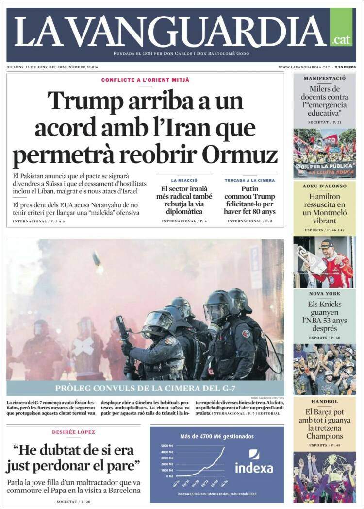 'La Vanguardia', 15 de juny de 2026 'La Vanguardia', 15 de juny de 2026