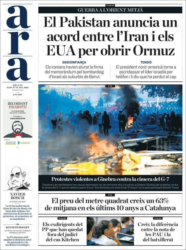 'Ara', 15 de juny de 2026 'Ara', 15 de juny de 2026