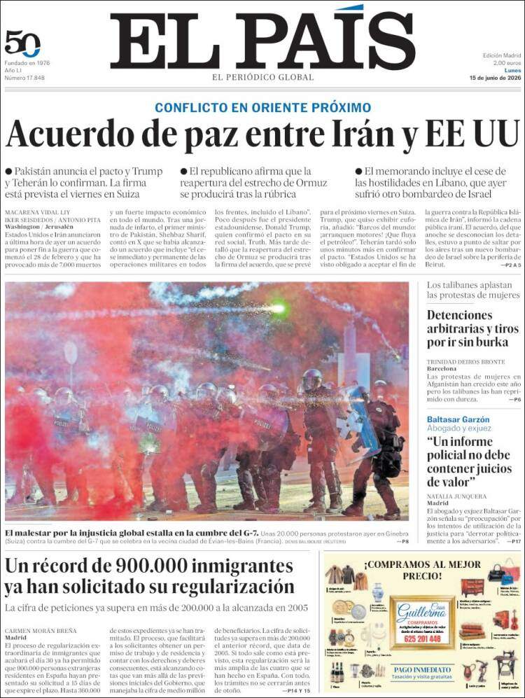 'El País', 15 de juny de 2026 'El País', 15 de juny de 2026