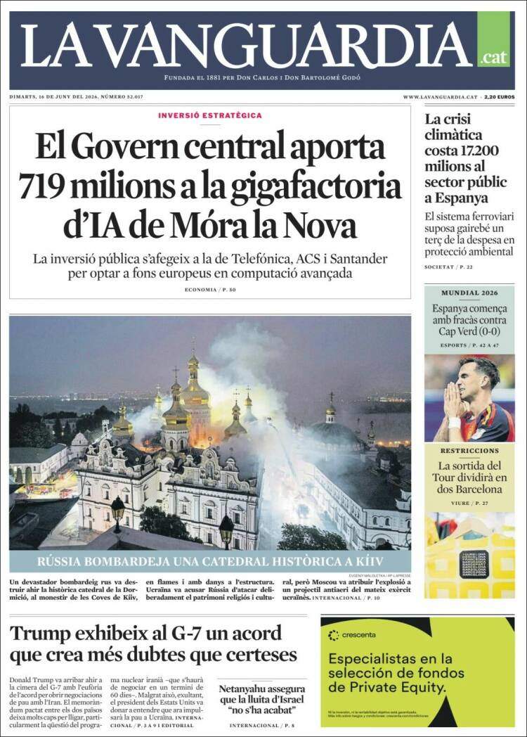 'La Vanguardia', 16 de juny de 2026 'La Vanguardia', 16 de juny de 2026